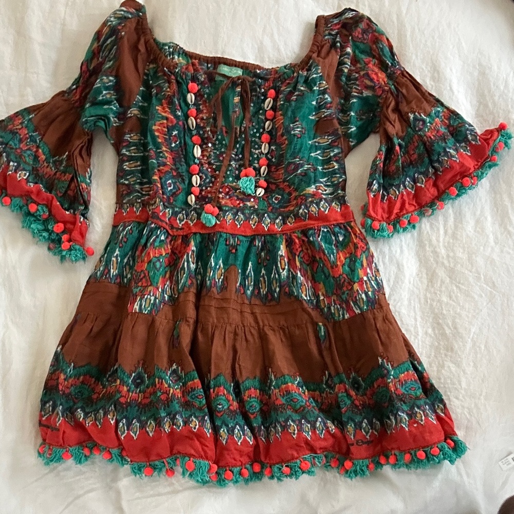 Bohemian Tribal Earthy patterned Swim Coverup